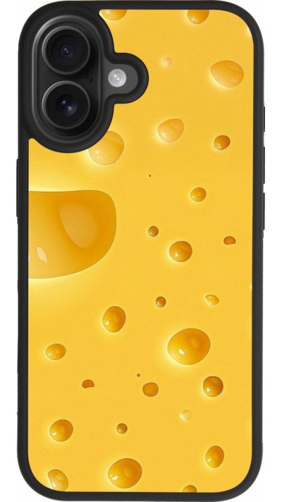 Coque iPhone 17 - Silicone rigide noir Fête Nationale Suisse Cheese
