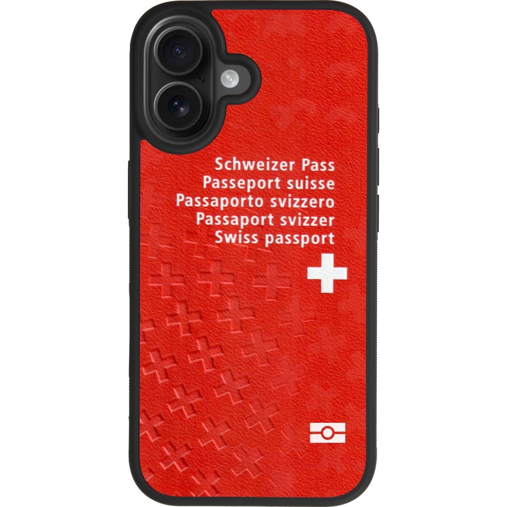 iPhone 17 Case Hülle - Silikon schwarz Swiss Passport