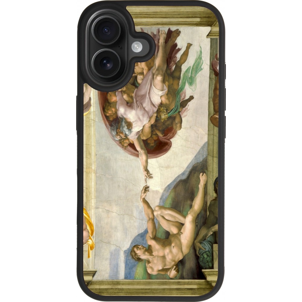 iPhone 17 Case Hülle - Silikon schwarz Kunstbild - Die Erschaffung Adams - Michelangelo