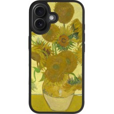Coque iPhone 17 - Silicone rigide noir Tableau art - Les Tournesols - Van Gogh