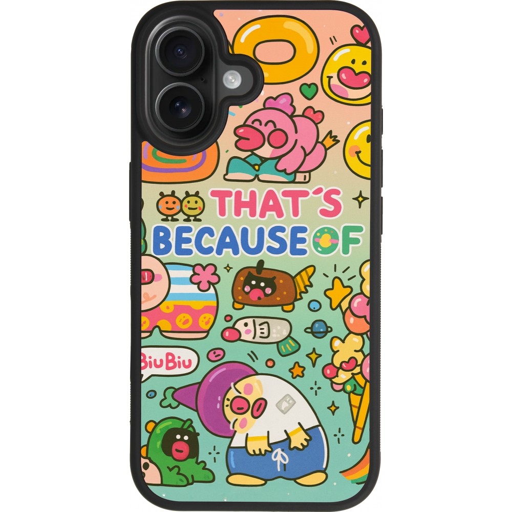 Coque iPhone 17 - Silicone rigide noir Thats beacause of