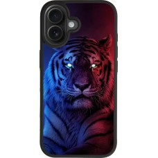 Coque iPhone 17 - Silicone rigide noir Tiger Blue Red