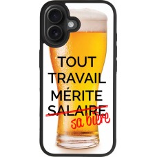 Coque iPhone 17 - Silicone rigide noir Tout travail mérite sa bière