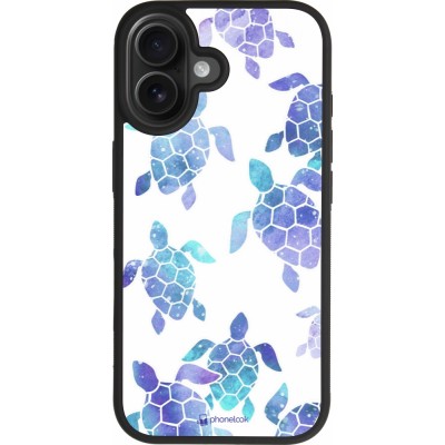 iPhone 17 Case Hülle - Silikon schwarz Turtles pattern watercolor