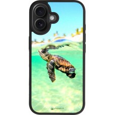 Coque iPhone 17 - Silicone rigide noir Turtle Underwater