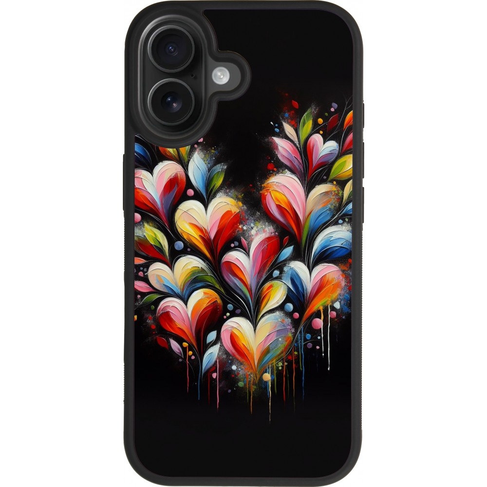 iPhone 17 Case Hülle - Silikon schwarz Valentin 2024 Schwarzes Herz Abstrakt