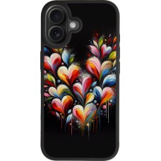 iPhone 17 Case Hülle - Silikon schwarz Valentin 2024 Schwarzes Herz Abstrakt