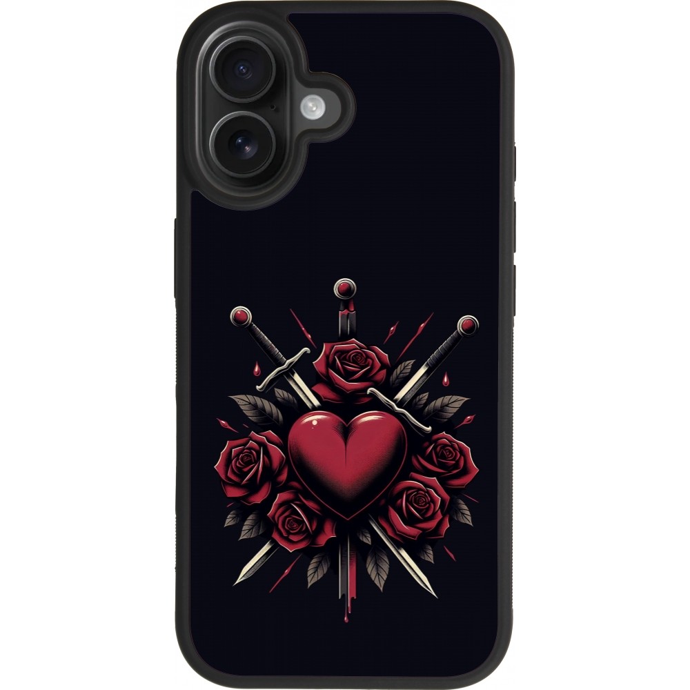 iPhone 17 Case Hülle - Silikon schwarz Valentine 2024 gothic love