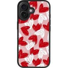 Coque iPhone 17 - Silicone rigide noir Valentine 2024 with love heart