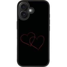 Coque iPhone 17 - Silicone rigide noir Valentine 2023 attached heart