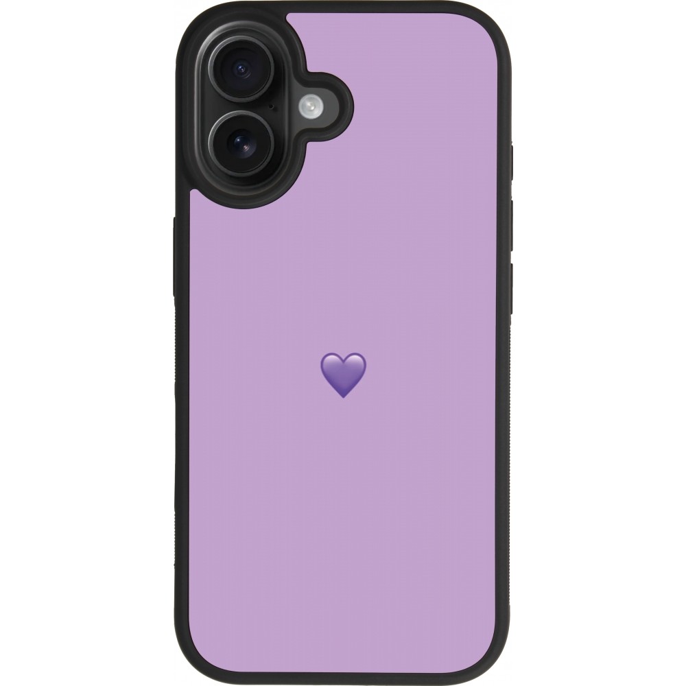 iPhone 17 Case Hülle - Silikon schwarz Valentine 2023 purpule single heart