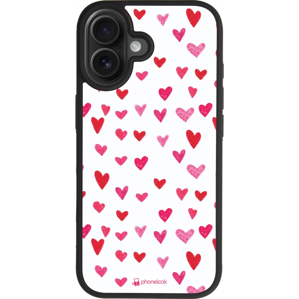 iPhone 17 Case Hülle - Silikon schwarz Valentine 2022 Many pink hearts