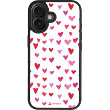 iPhone 17 Case Hülle - Silikon schwarz Valentine 2022 Many pink hearts