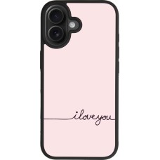 Coque iPhone 17 - Silicone rigide noir Valentine 2023 i love you writing
