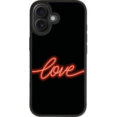 iPhone 17 Case Hülle - Silikon schwarz Valentine 2023 neon love