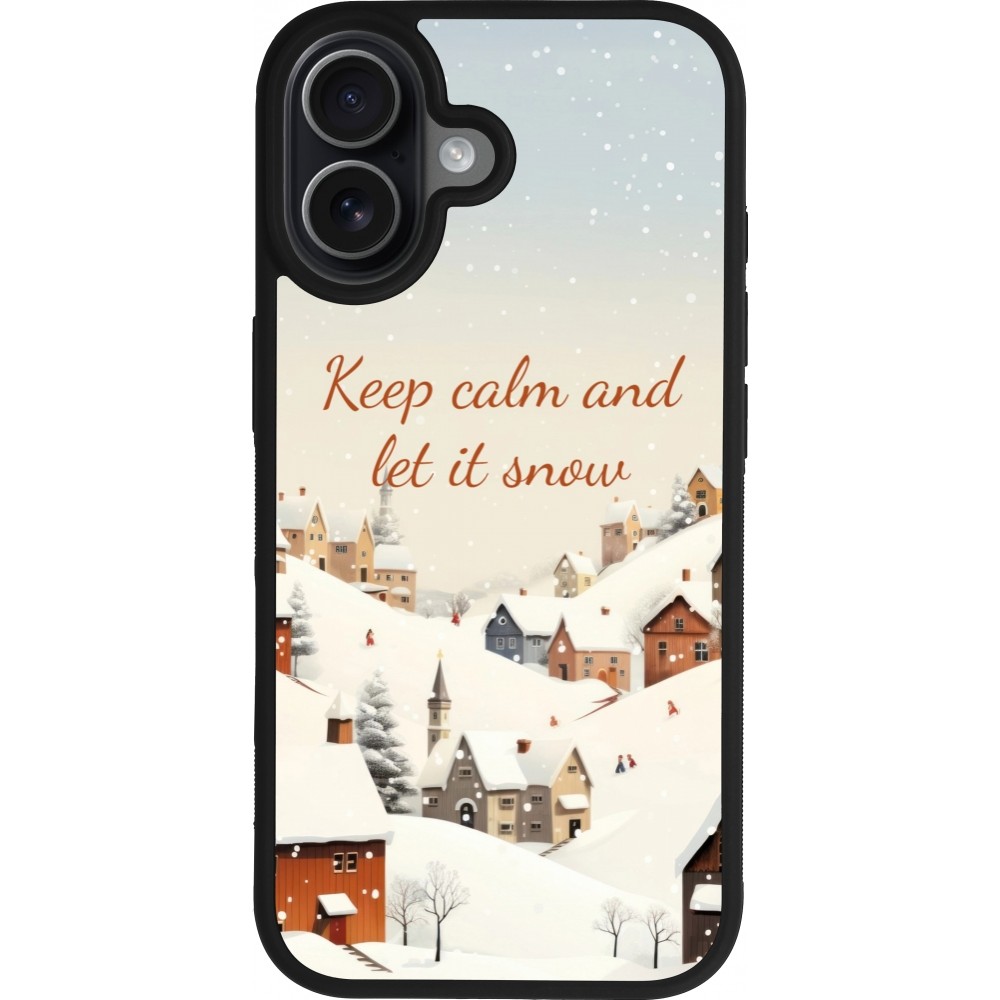 iPhone 17 Case Hülle - Silikon schwarz Winter 25 Winter Keep calm and let it snow