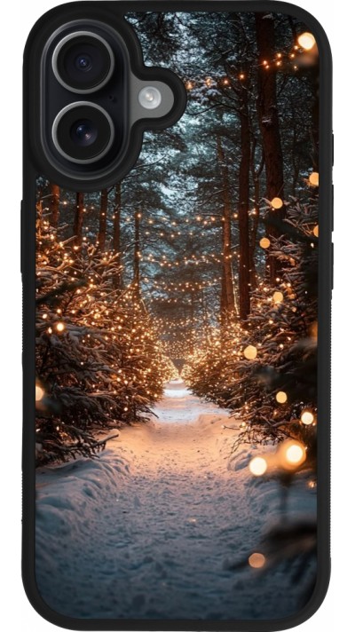 iPhone 17 Case Hülle - Silikon schwarz Winter 25 Winter snowy road