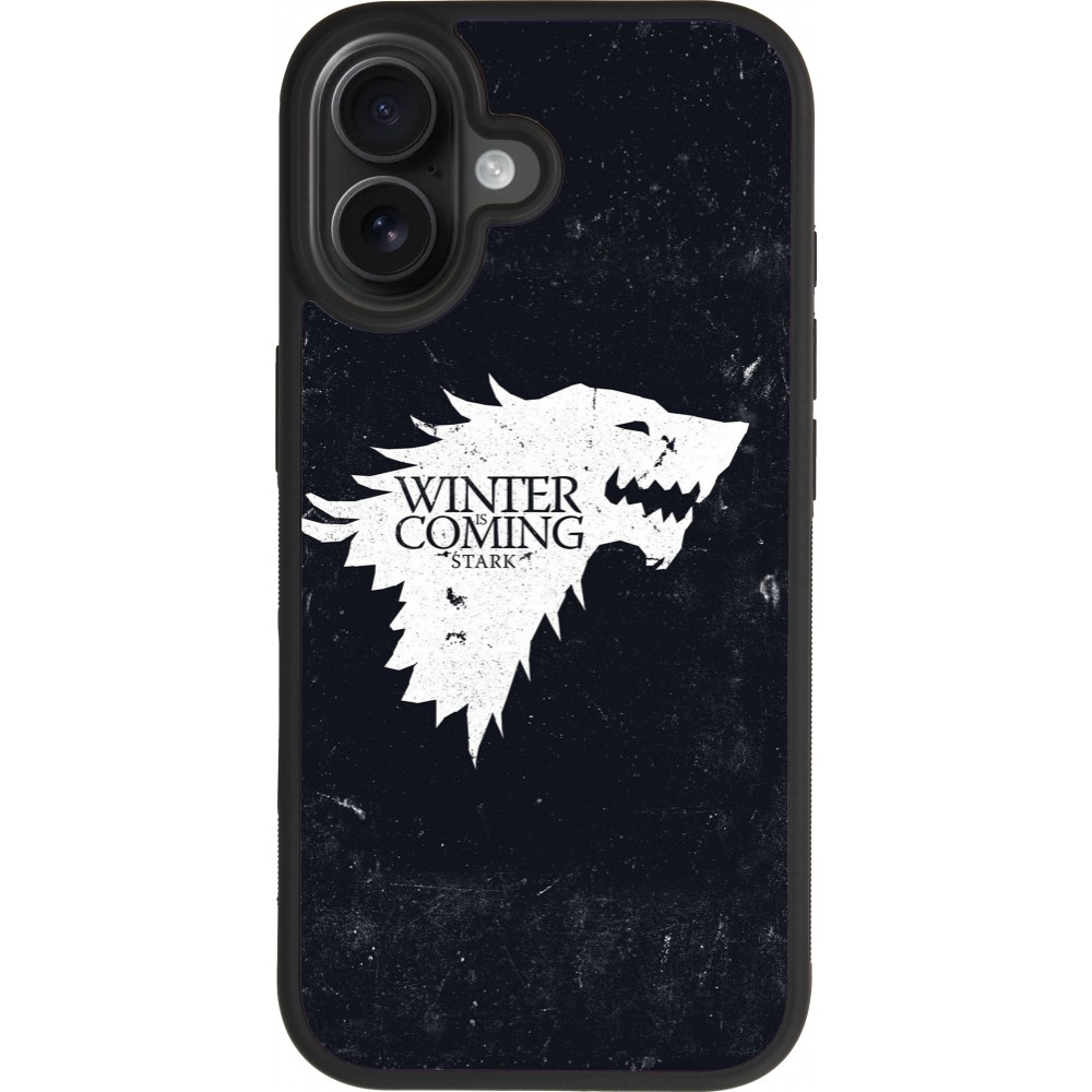 Coque iPhone 17 - Silicone rigide noir Winter is coming Stark
