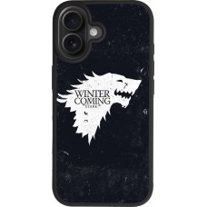 Coque iPhone 17 - Silicone rigide noir Winter is coming Stark