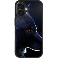 Coque iPhone 17 - Silicone rigide noir Wolf Shape