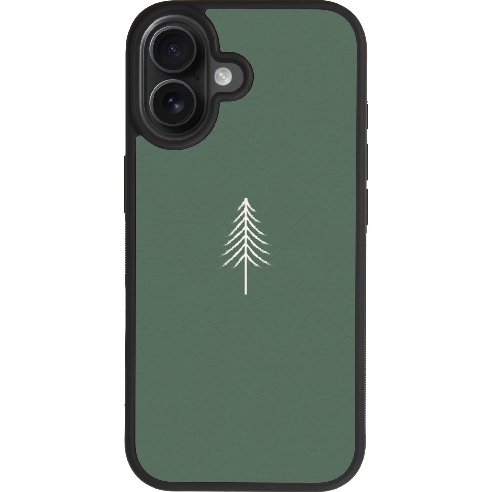 Coque iPhone 17 - Silicone rigide noir Christmas 22 minimalist tree