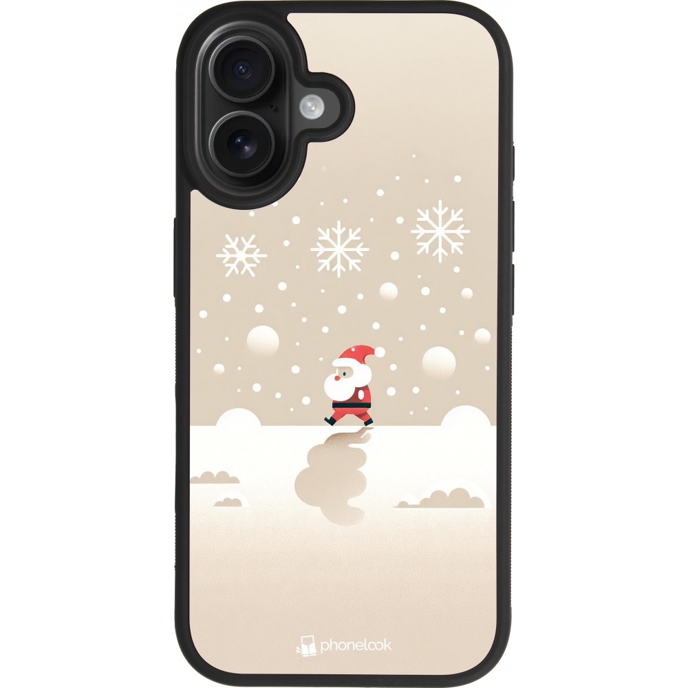 Coque iPhone 17 - Silicone rigide noir Noël 2023 Minimalist Santa