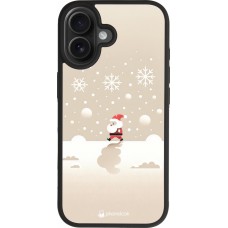Coque iPhone 17 - Silicone rigide noir Noël 2023 Minimalist Santa