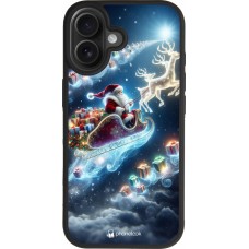 Coque iPhone 17 - Silicone rigide noir Noël 2023 Père Noël enchanté