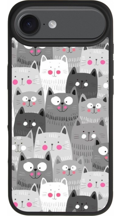 iPhone Air Case Hülle - Silikon schwarz Katzenschwärme