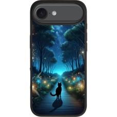 iPhone Air Case Hülle - Silikon schwarz Schwarze Katze Spaziergang