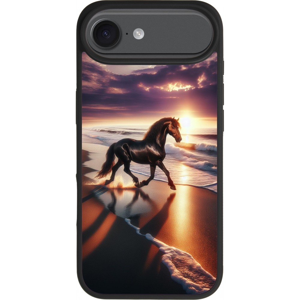 iPhone Air Case Hülle - Silikon schwarz Pferd majestätisch Strand