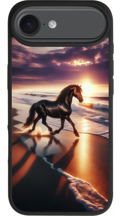 iPhone Air Case Hülle - Silikon schwarz Pferd majestätisch Strand