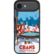 Coque iPhone Air - Silicone rigide noir Crans-Montana Mountain Jacuzzi