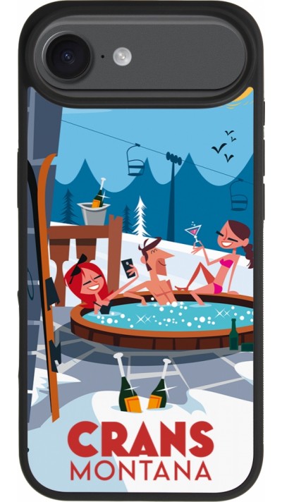 iPhone Air Case Hülle - Silikon schwarz Crans-Montana Mountain Jacuzzi