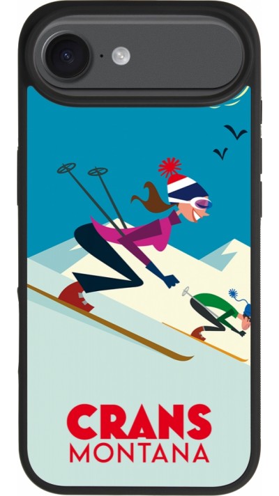 iPhone Air Case Hülle - Silikon schwarz Crans-Montana Ski Downhill