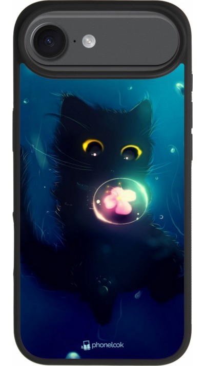 iPhone Air Case Hülle - Silikon schwarz Cute Cat Bubble