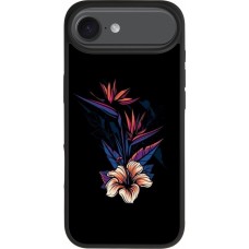 iPhone Air Case Hülle - Silikon schwarz Dark Flowers