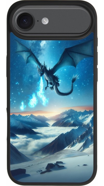iPhone Air Case Hülle - Silikon schwarz Drache nächtliche Berg