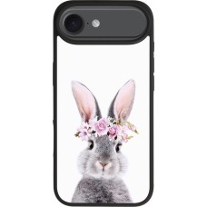 Coque iPhone Air - Silicone rigide noir Easter 2023 flower bunny