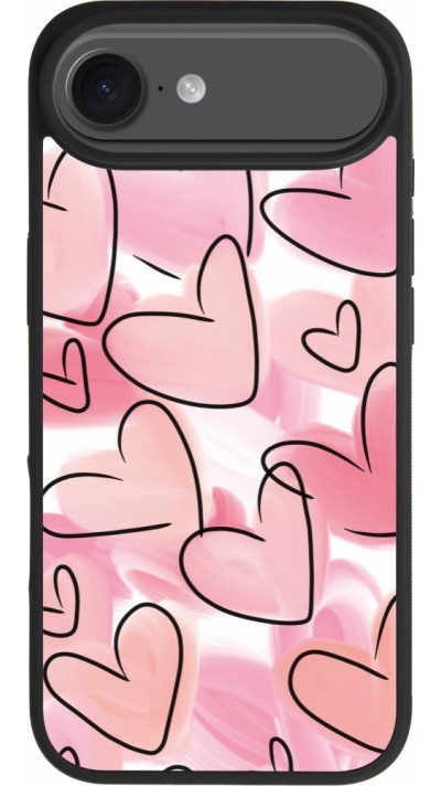 iPhone Air Case Hülle - Silikon schwarz Easter 2023 pink hearts
