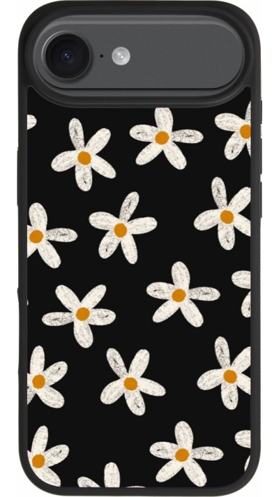 iPhone Air Case Hülle - Silikon schwarz Easter 2024 white on black flower