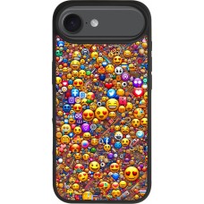 iPhone Air Case Hülle - Silikon schwarz Emoji gemischt