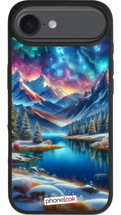 iPhone Air Case Hülle - Silikon schwarz Fantasiebergsee Himmel Sterne