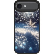 Coque iPhone Air - Silicone rigide noir Flocon Solaire Éclat