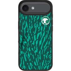 Coque iPhone Air - Silicone rigide noir Maillot de football Arabie saoudite 2022 personnalisable
