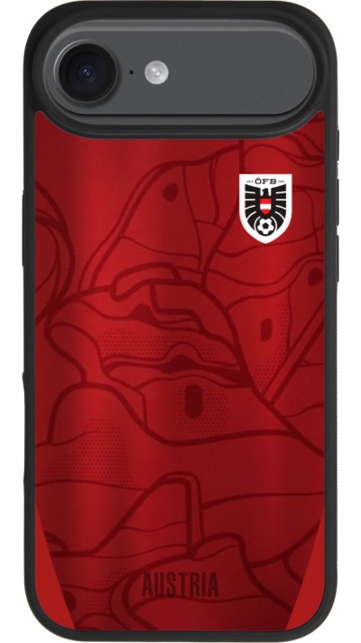 Coque iPhone Air - Silicone rigide noir Maillot de football Autriche personnalisable