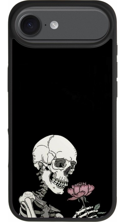 iPhone Air Case Hülle - Silikon schwarz Halloween 2023 rose and skeleton