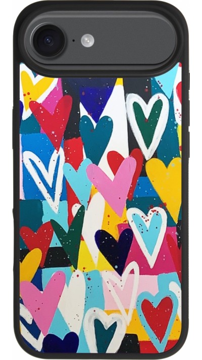 iPhone Air Case Hülle - Silikon schwarz Joyful Hearts