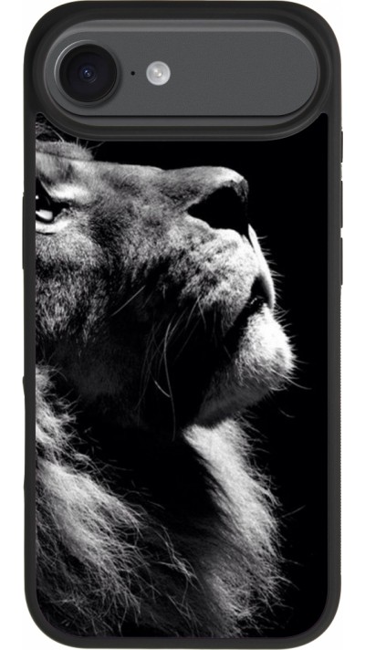 iPhone Air Case Hülle - Silikon schwarz Lion looking up