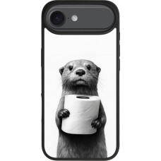 iPhone Air Case Hülle - Silikon schwarz Otter Toilettenpapier